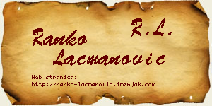 Ranko Lacmanović vizit kartica